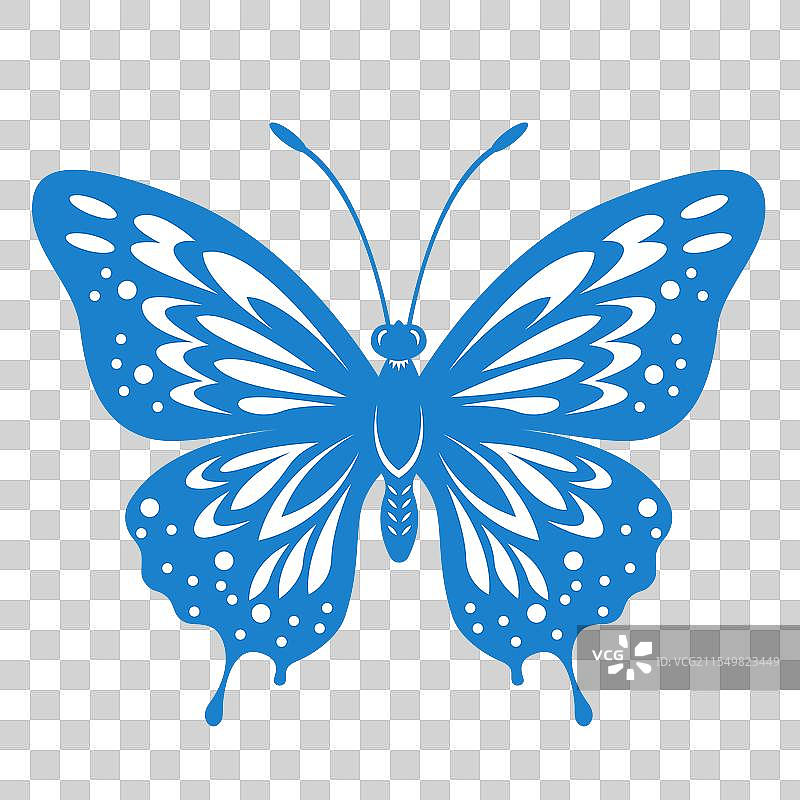 矢量昆虫蝴蝶花纹剪纸素材图片素材