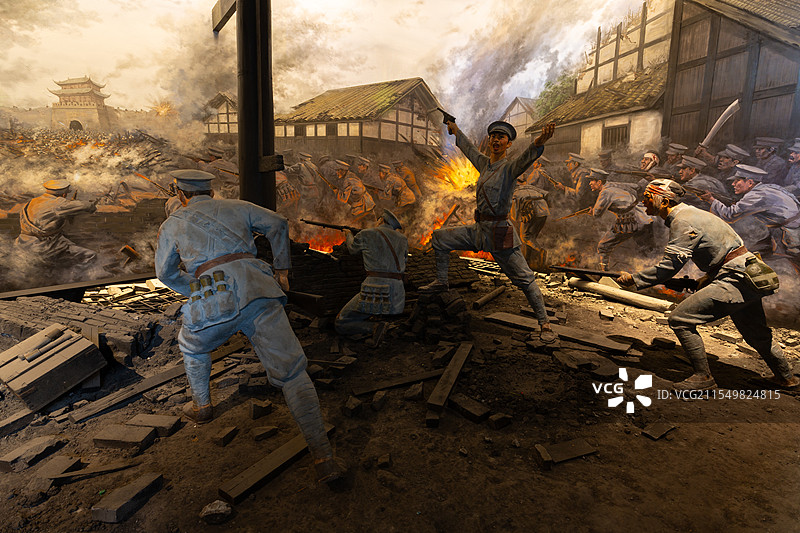 沪顺起义战争场景复原 杨闇公展览馆 双江古镇图片素材