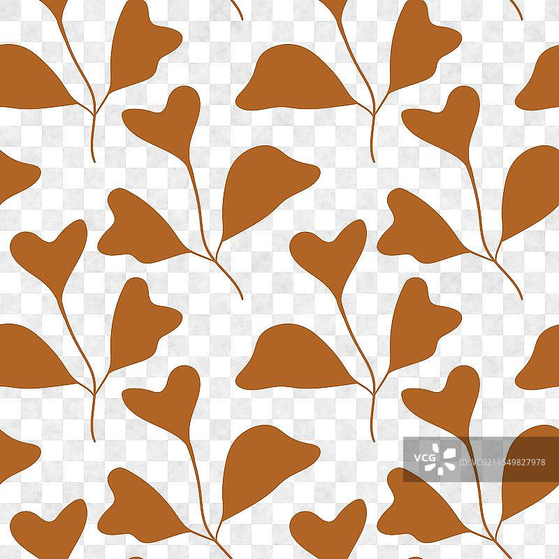 可爱的手绘彩色叶子无缝花卉图案图片素材