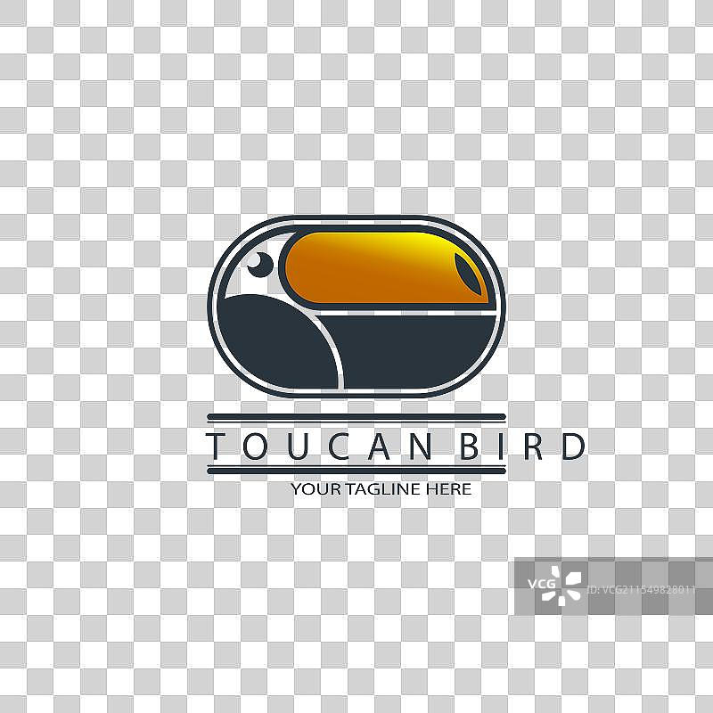 巨嘴鸟圆形标志模板设计图片素材