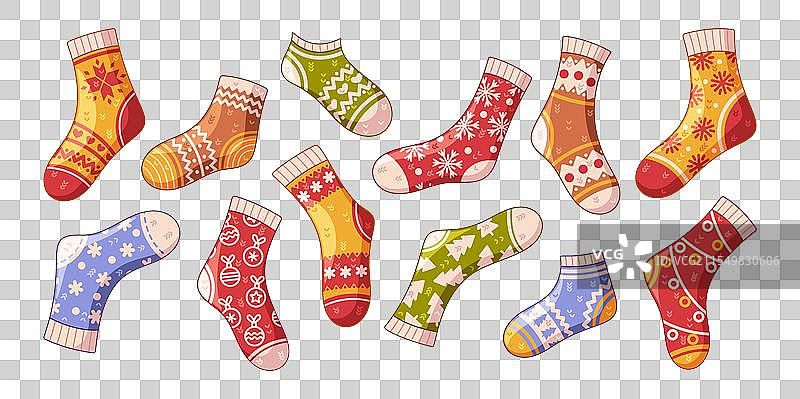 可爱的温暖针织袜子脚部配饰图片素材