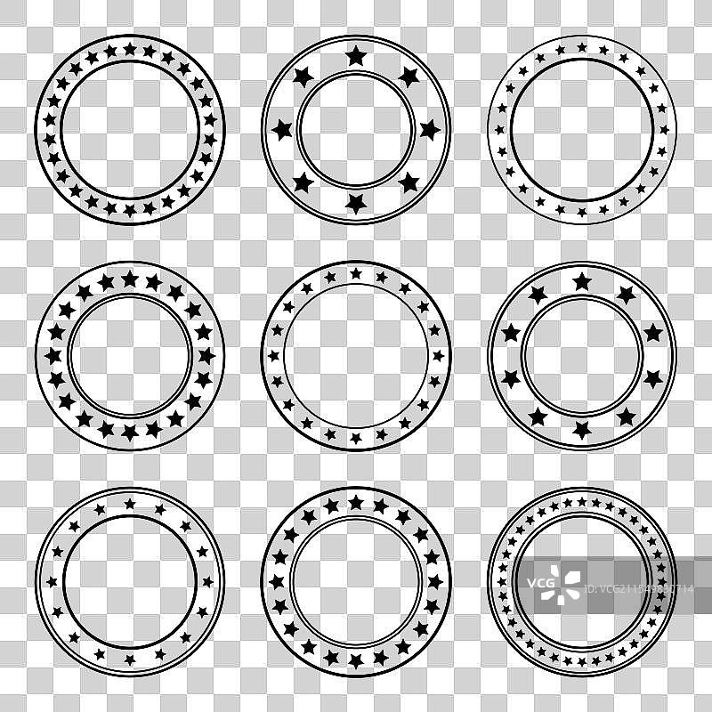 各种大小的星星围成一个圆圈图片素材