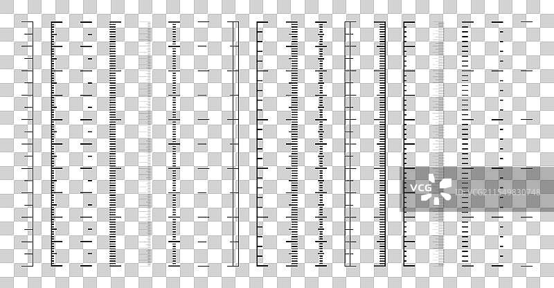 带有刻度的垂直测量尺图片素材