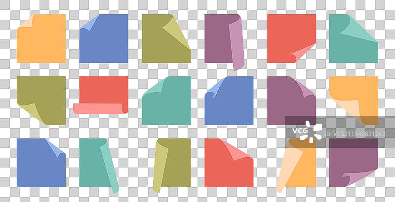 空白便条纸的纸角卷曲图片素材