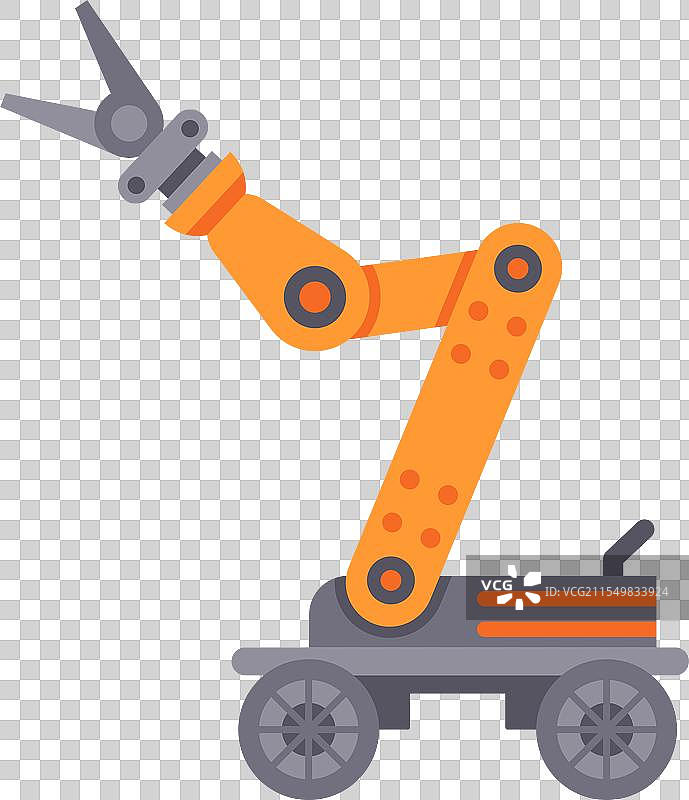 现代机械手臂上附有夹具图片素材