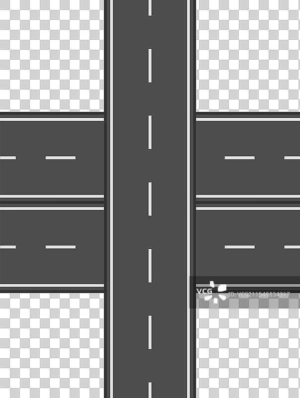 垂直高速公路与双车道交叉口图片素材