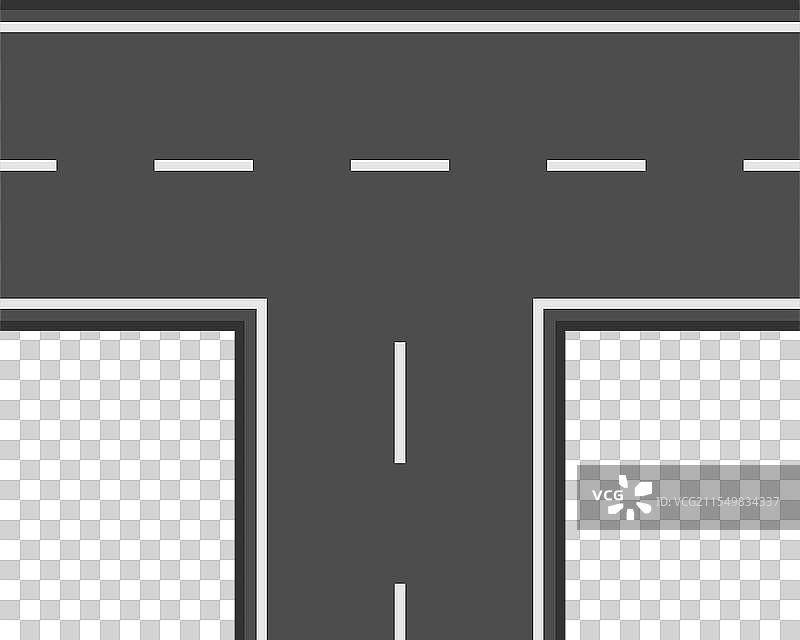 T形道路交叉口标线沥青图片素材