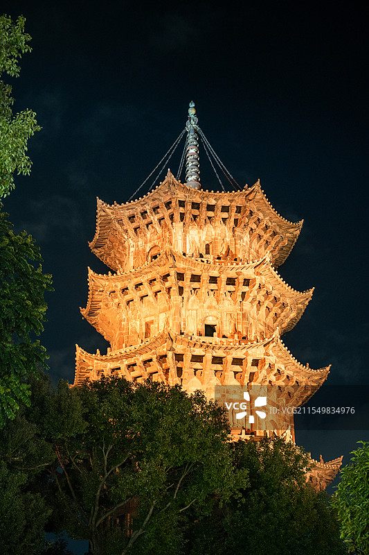 夜晚的泉州东西塔 | 开元寺图片素材