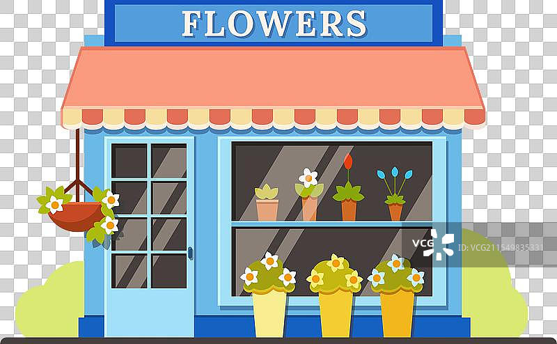 小型花店出售五彩缤纷的花卉图片素材