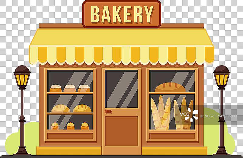 小型面包店的建筑外观图片素材
