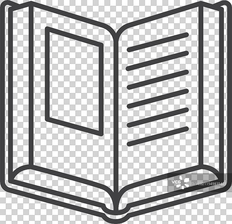 打开的书展示空白页和线条图片素材