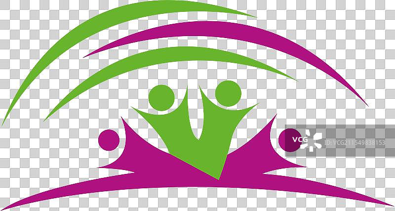 火花与人群组合的标志设计概念图片素材