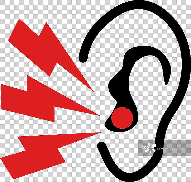 耳痛图标，中耳炎标志，听力问题图片素材