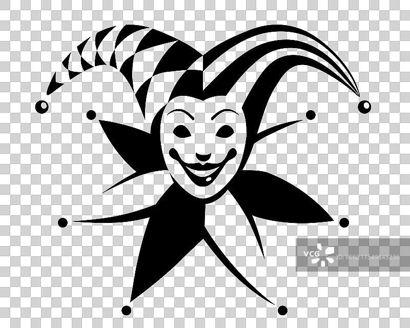 微笑的小丑扑克牌头像图片素材