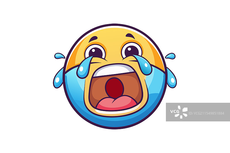 流泪的表情符号，充满情感图片素材