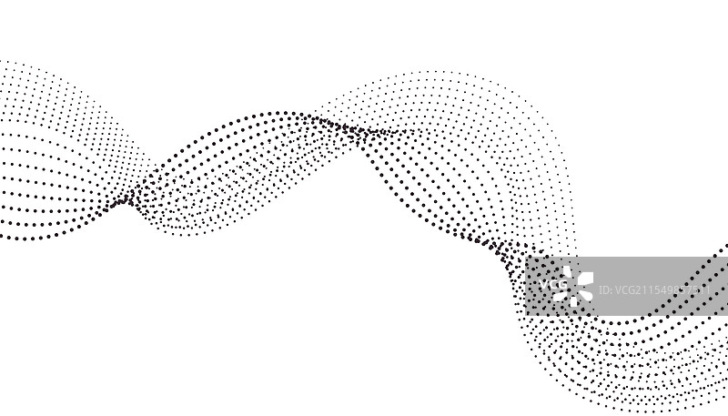 发散的点粒子波动模式曲线图片素材
