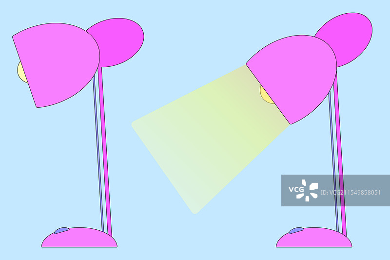 五彩缤纷的桌灯，适合开学季使用图片素材