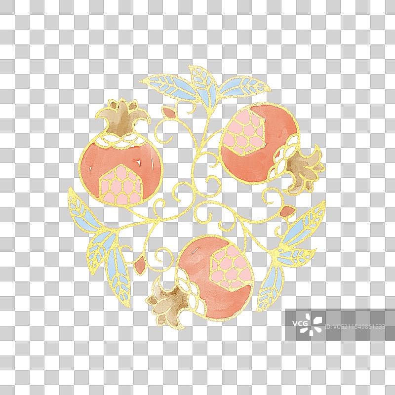 中国传统纹样石榴纹图片素材