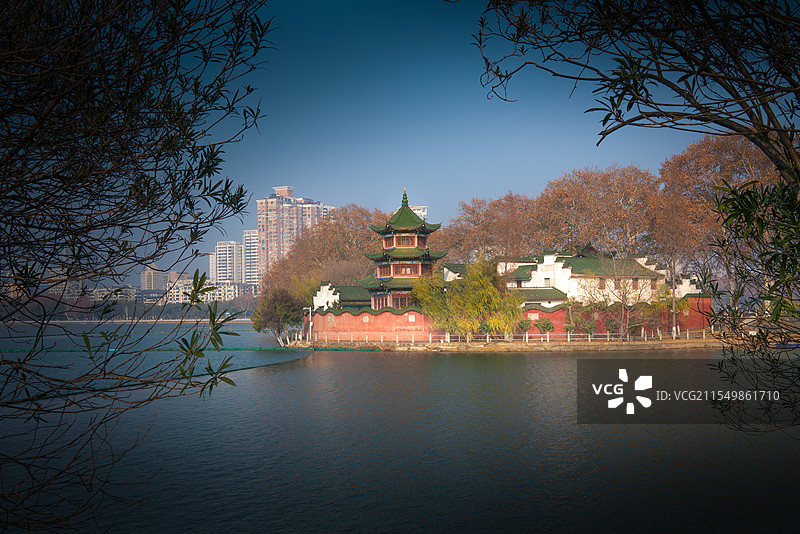 九江市甘棠湖李公堤旁天花宫娘娘庙图片素材