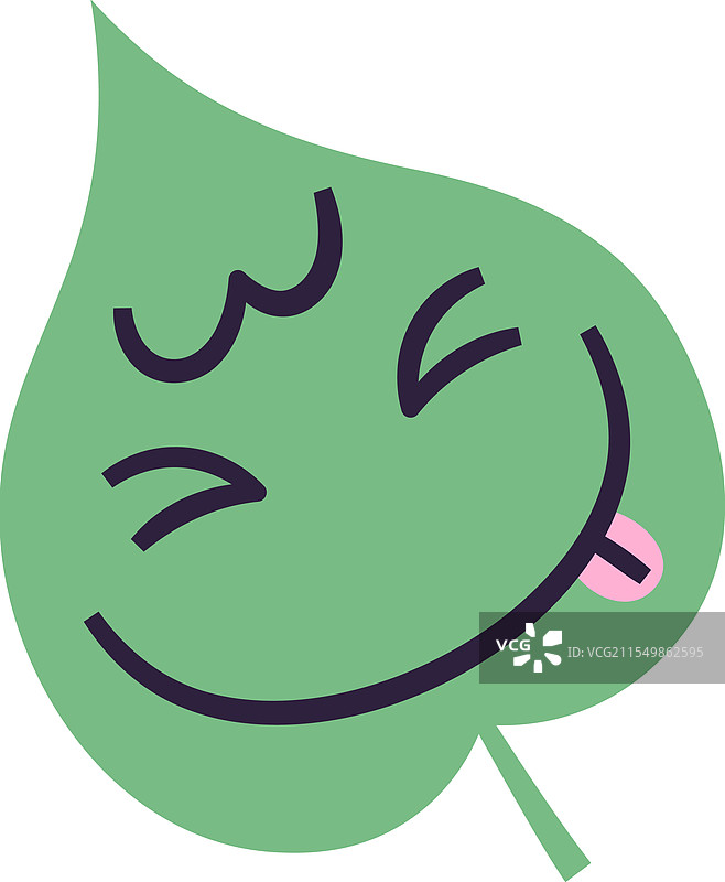 带表情的涂鸦叶子角色图片素材