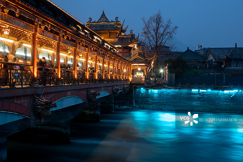 都江堰夜景图片素材