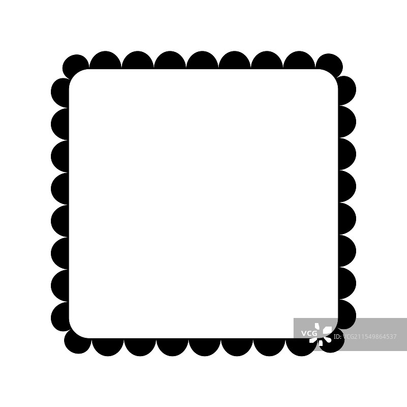 带有扇贝边缘的方形框架渐变图片素材