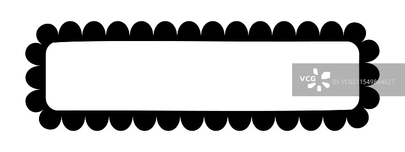 带有波浪边框的矩形框标签图片素材