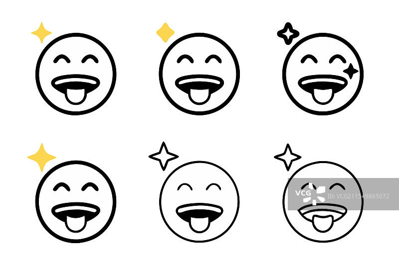 独特的饮食主题表情符号集合图片素材