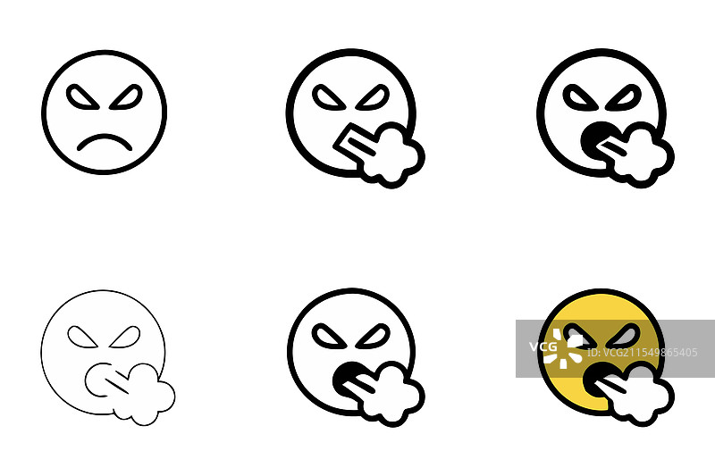 愤怒的表情符号，脸上冒着蒸汽图片素材