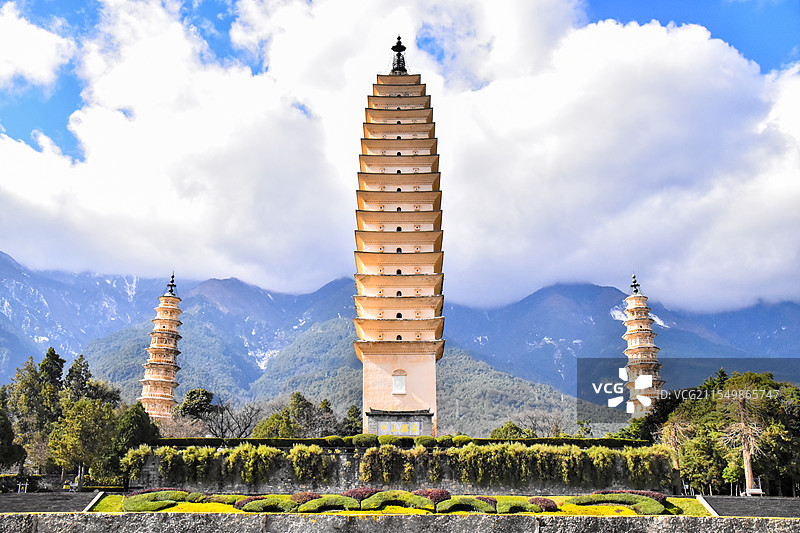 大理崇圣寺三塔摄影图片素材