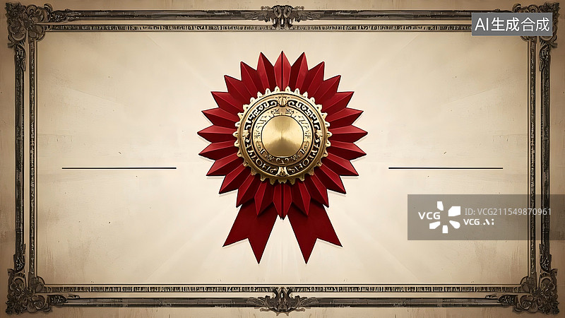 【AI数字艺术】西方复古边框勋章图片素材