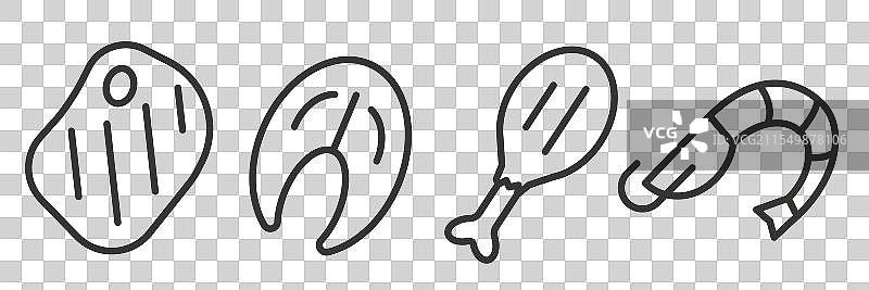 各种口味的肉类，不同的肉品图片素材