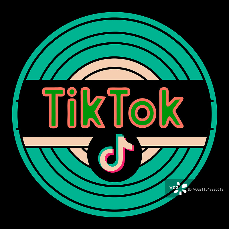 TikTok标志图标艺术设计用于网站图片素材