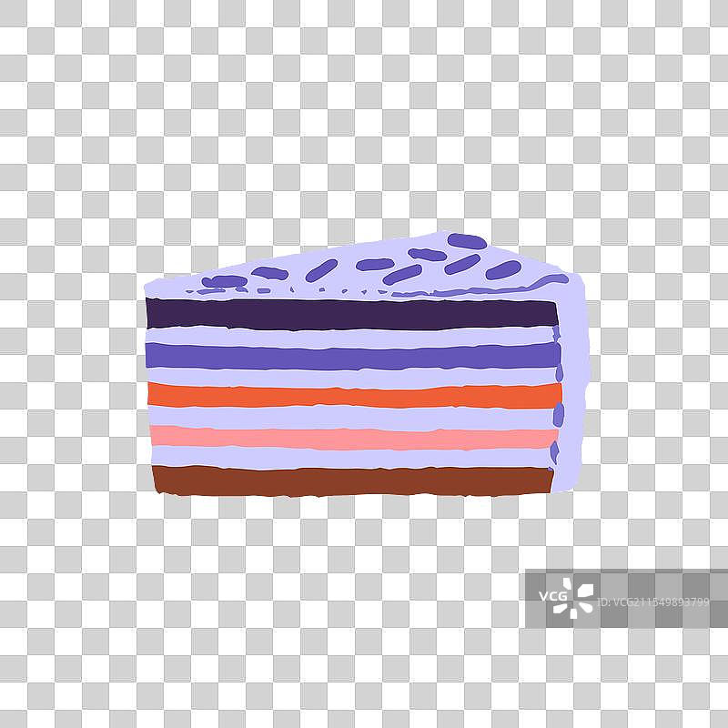 奶油蛋糕切片，上面有饼干和水果图片素材