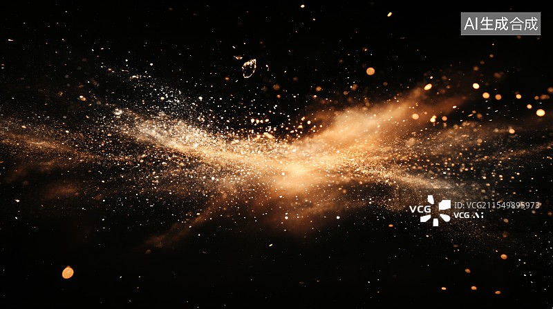 【AI数字艺术】金色粒子喷射飞扬艺术背景图片素材