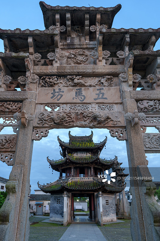 歙县许村五马坊大关亭图片素材