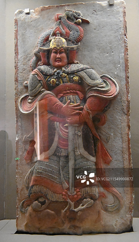 彩绘武士浮雕图片素材