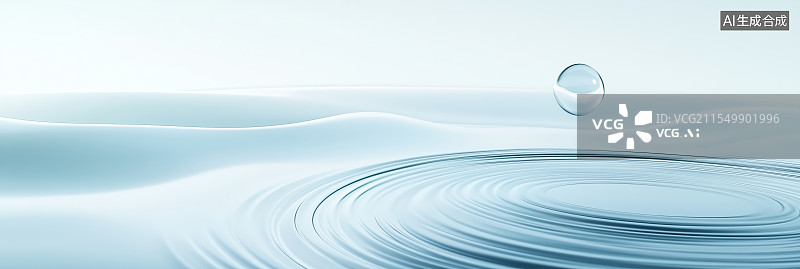 【AI数字艺术】极简水面波纹意境图片素材