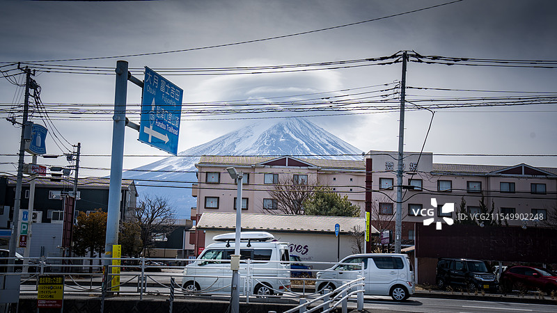 日本富士山斗笠云图片素材