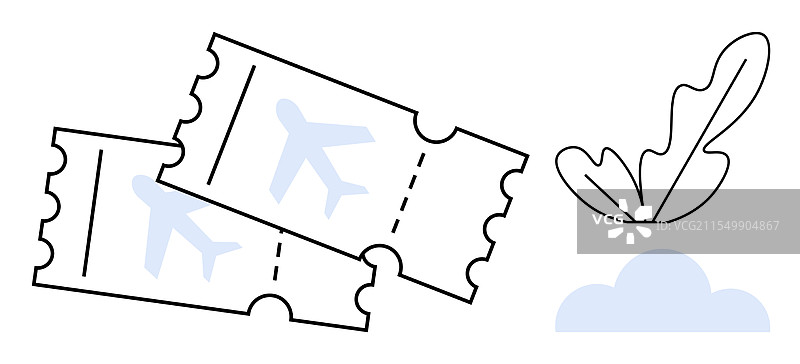 航班票务和旅行元素的建议图片素材