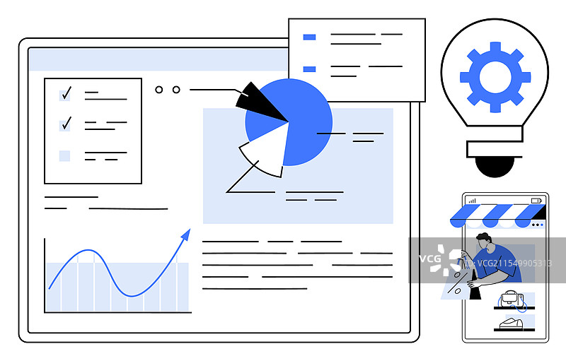 数据可视化和电子商务界面图片素材