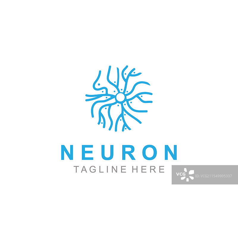 健康的神经元标志或神经细胞抽象图形图片素材