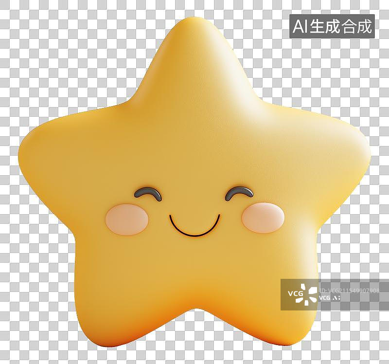 【AI数字艺术】可爱萌趣的黄色小星星的免抠插画图片素材
