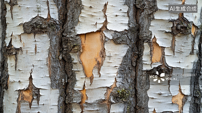 【AI数字艺术】粗糙的树皮纹理背景图片素材