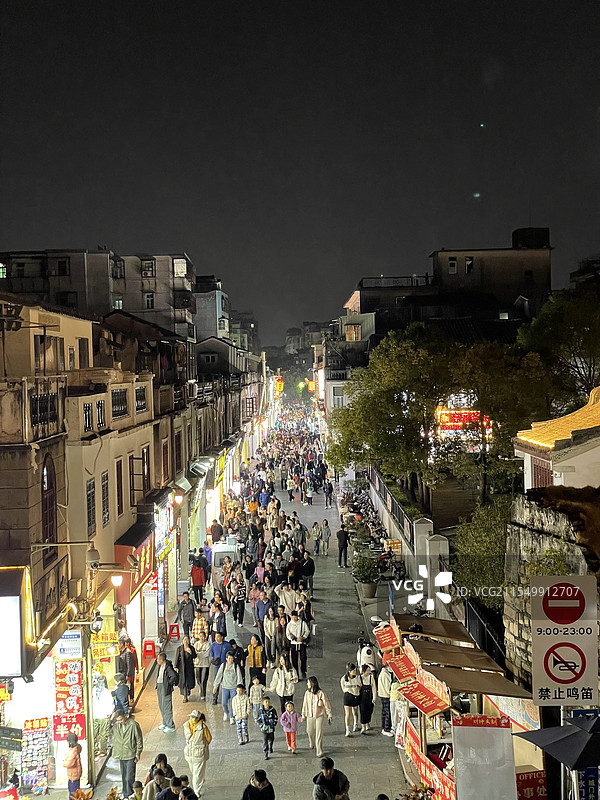 潮州牌坊街夜景图片素材