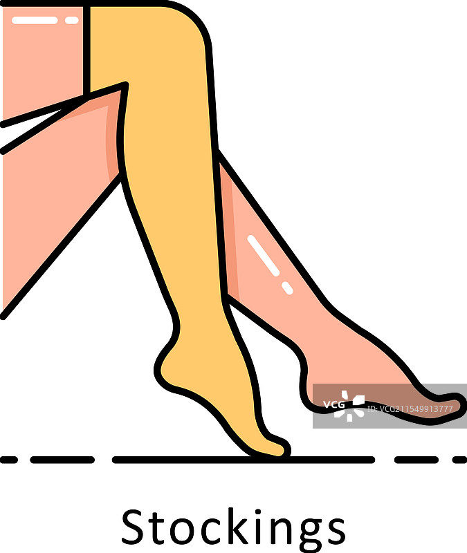 填满的长袜图标风格图片素材