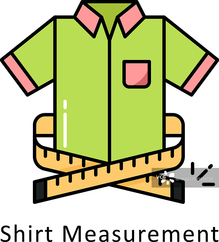 衬衫尺寸已填写图片素材