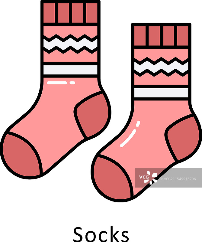袜子填充轮廓图标图片素材