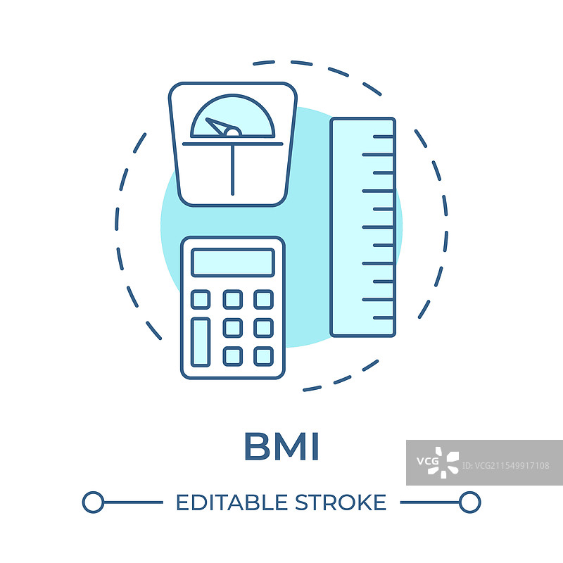 BMI柔和蓝色概念图标图片素材