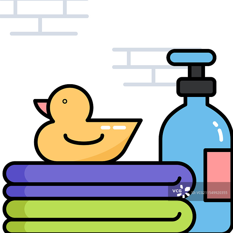 浴室场景填充图标图片素材